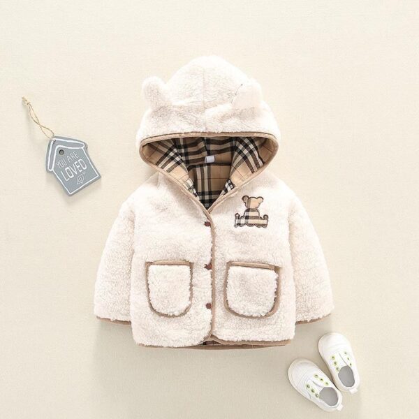 iKid Lamb Cashmere Thickened Coat Girl'S Cotton-Padded Jacket - Image 2
