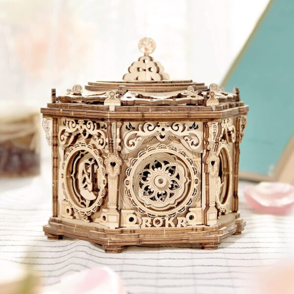 iKid Robotime Rokr Diy Mechanical Music Box Kit 3D Wooden Puzzle Box For Adults Self-Assembly Building Project - Secret Garden - Image 7