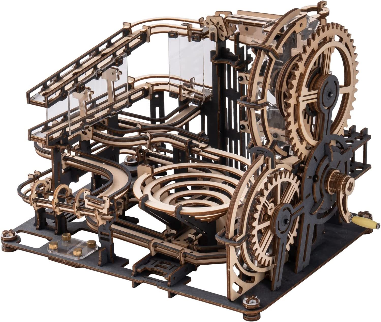 iKid Robotime Rokr Marble Night City 3D Wooden Puzzle Games Assembly Waterwheel Model Toys For Children Kids Birthday Gift