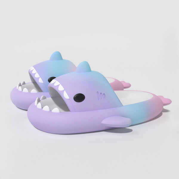 iKid Gradient Rainbow Shark Slippers Women'S Summer Indoor - Image 3