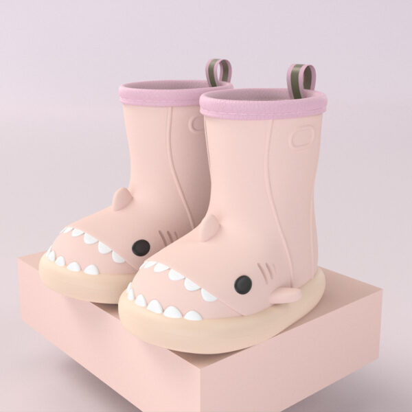 iKid Children Boys Girls Cute Cartoon Waterproof Shoes Safety Rubber Shark Slippers Kids Rain Boots - Image 4