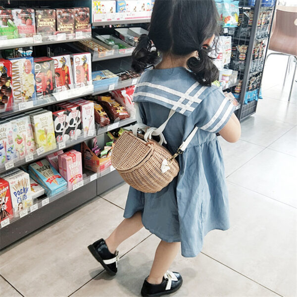 iKid Children'S Bicycle Rattan Woven Storage Basket - Image 4