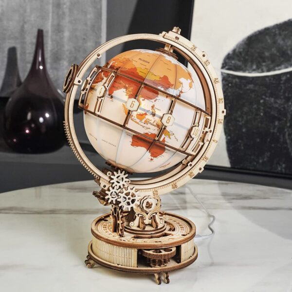 iKid Rokr Luminous Globe 3D Wooden Hot Selling 180Pcs Model Building Block Kits Toy - Image 6