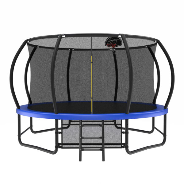 iKid 14 Foot Fenced Trampoline - Leisure Trampoline With Ladder And Rust Proof Coating Prohibited Platform Temu - Image 4