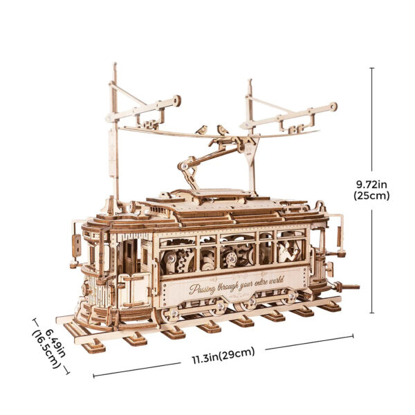 iKid Rokr Classic City Tram 3D Wooden Puzzle Lk801 Building Toys Jigsaw For Xmas Gift - Image 2