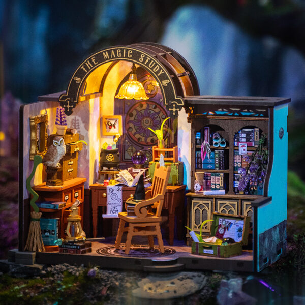 iKid Robotime Diy Miniature House Kit Magic Study Craft Model Kits - Image 6