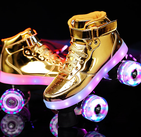 iKid Led Rechargeable Double Row Roller Skates