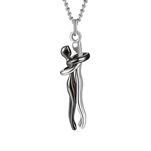 iKid Love Hug Necklace Unisex Men Women Couple Jewelry Simple Temperament Clavicle Chain Valentines Day Lover Gift - Image 4