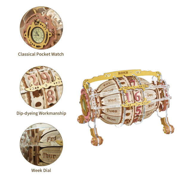 iKid Robotime Rokr Zodiac Wall Clock 3D Wooden Puzzle Model Assembly Toys Gifts For Children Kids Teens Lc601 Support Dropshipping - Image 2
