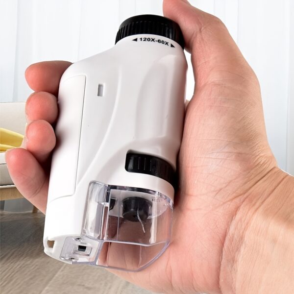 iKid Pocket Microscope For Kids Portable Handheld Mini Microscope Toy Kids Microscope With Led Light 60X-120X Halloween Christmas And Thanksgiving Day Gift - Image 4
