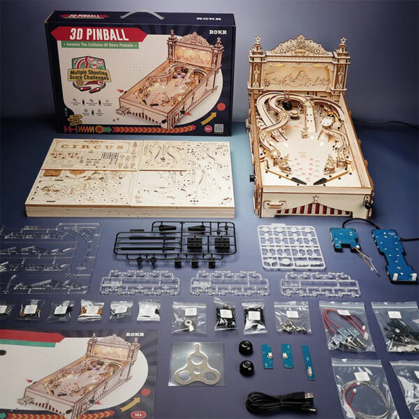 iKid Rokr 3D Puzzle Pinball Machine Wooden Puzzle Brainteaser Building Toy - Image 5