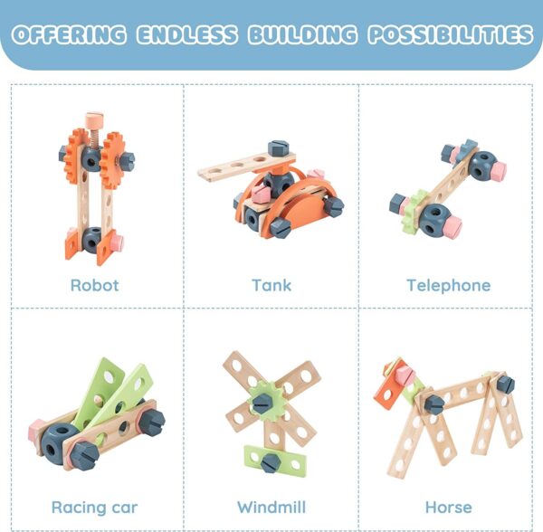 iKid Robotime Workbench Play Set Toddlers Kids Pretend Tool Bench Toy Workshop Toys - Image 4