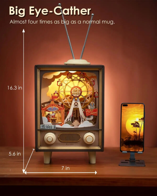 iKid Robotime Rolife Sunset Carnival Music Boxes With Lights For Kids Adults Home Decoration Luxurious Design 3D Wooden Puzzle Toys - Image 2