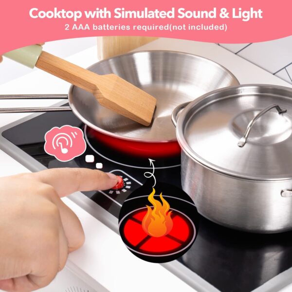 iKid Robud 3D Wooden Pretend Play Kitchen Playset For Toddlers Kids Education Toys - Image 6