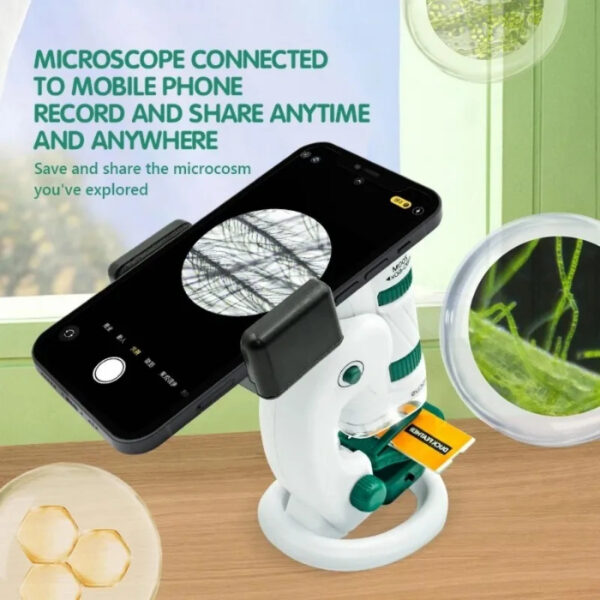 iKid Kid Science Experiment Pocket Microscope Toy Kit 60-120X Educational Mini Handheld Microscope With Light Children Toys Gift - Image 4