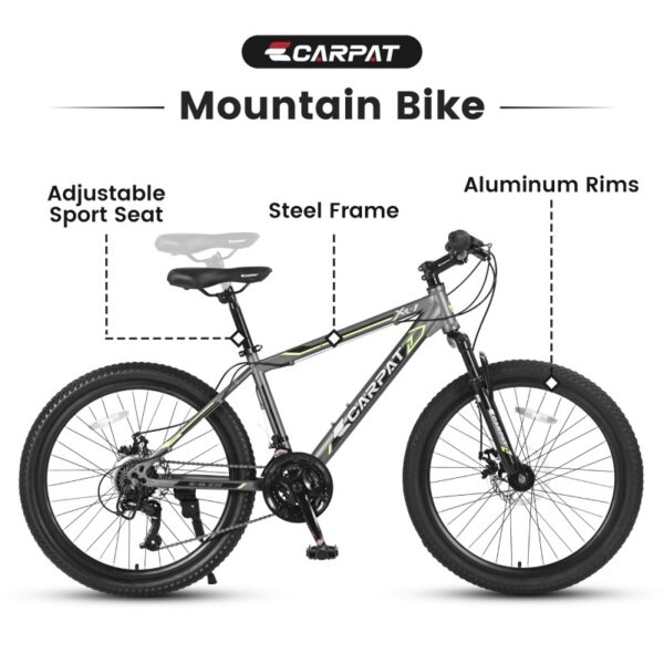 iKid 24 Inch Mountain Bike Suitable For Boys And Girls Steel Frame Shimano 21 Speed Mountain Bike With Dual Disc Brakes And Front Suspension Banned Platform Temu - Image 3