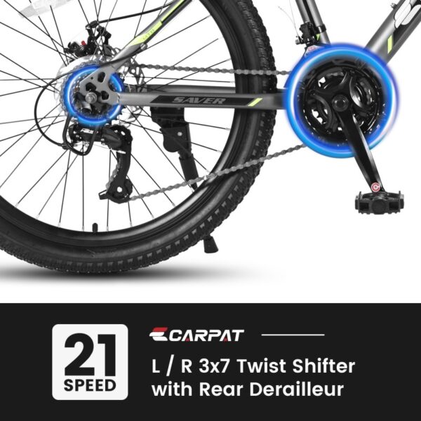 iKid 24 Inch Mountain Bike Suitable For Boys And Girls Steel Frame Shimano 21 Speed Mountain Bike With Dual Disc Brakes And Front Suspension Banned Platform Temu - Image 7