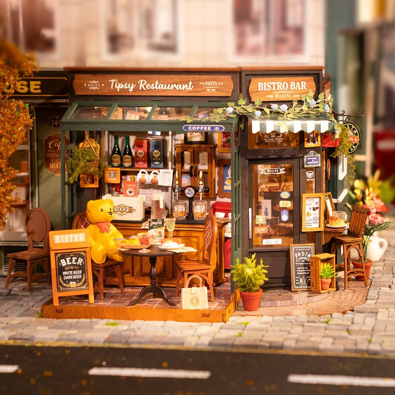 iKid Rolife Tipsy Restaurant Diy Miniature House Only Supports Tk And Independent Website Platforms