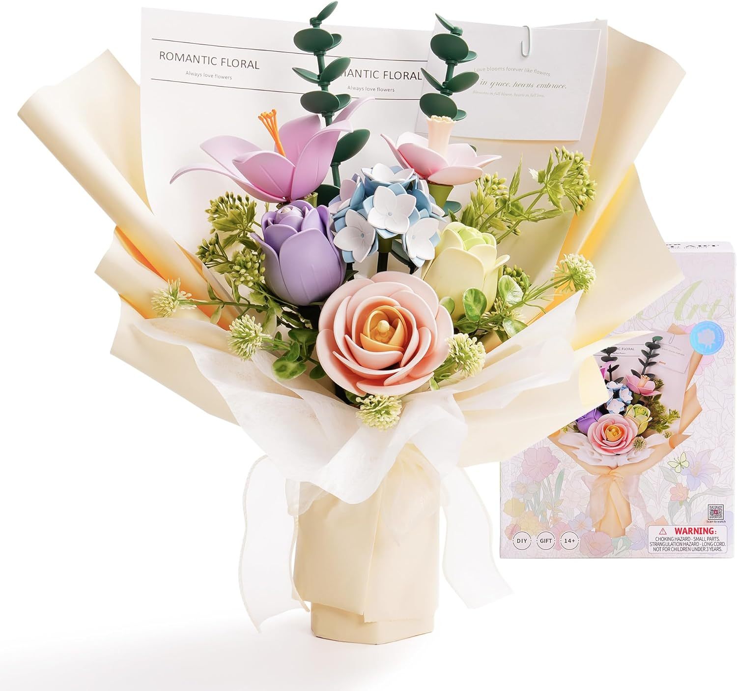 iKid Robotime 3D Plastic Flower Puzzle Spring Time Bouquet Diy Model Kits For Gift Af01J