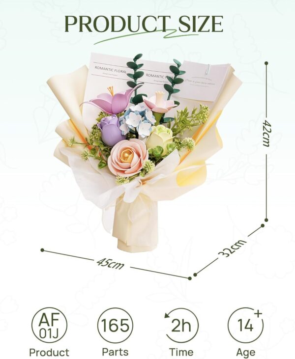 iKid Robotime 3D Plastic Flower Puzzle Spring Time Bouquet Diy Model Kits For Gift Af01J - Image 2