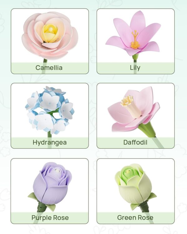 iKid Robotime 3D Plastic Flower Puzzle Spring Time Bouquet Diy Model Kits For Gift Af01J - Image 6