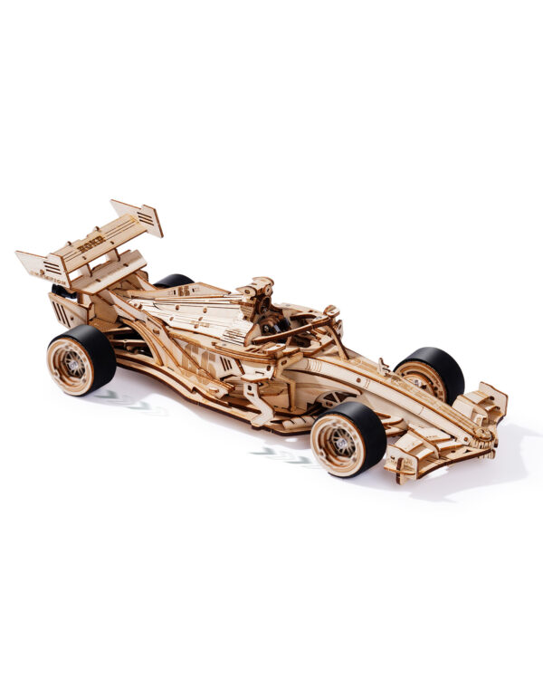 iKid Robotime 3D Wooden Puzzle Racing Car Model Kits With Mechanical Roaring Engine - Image 7