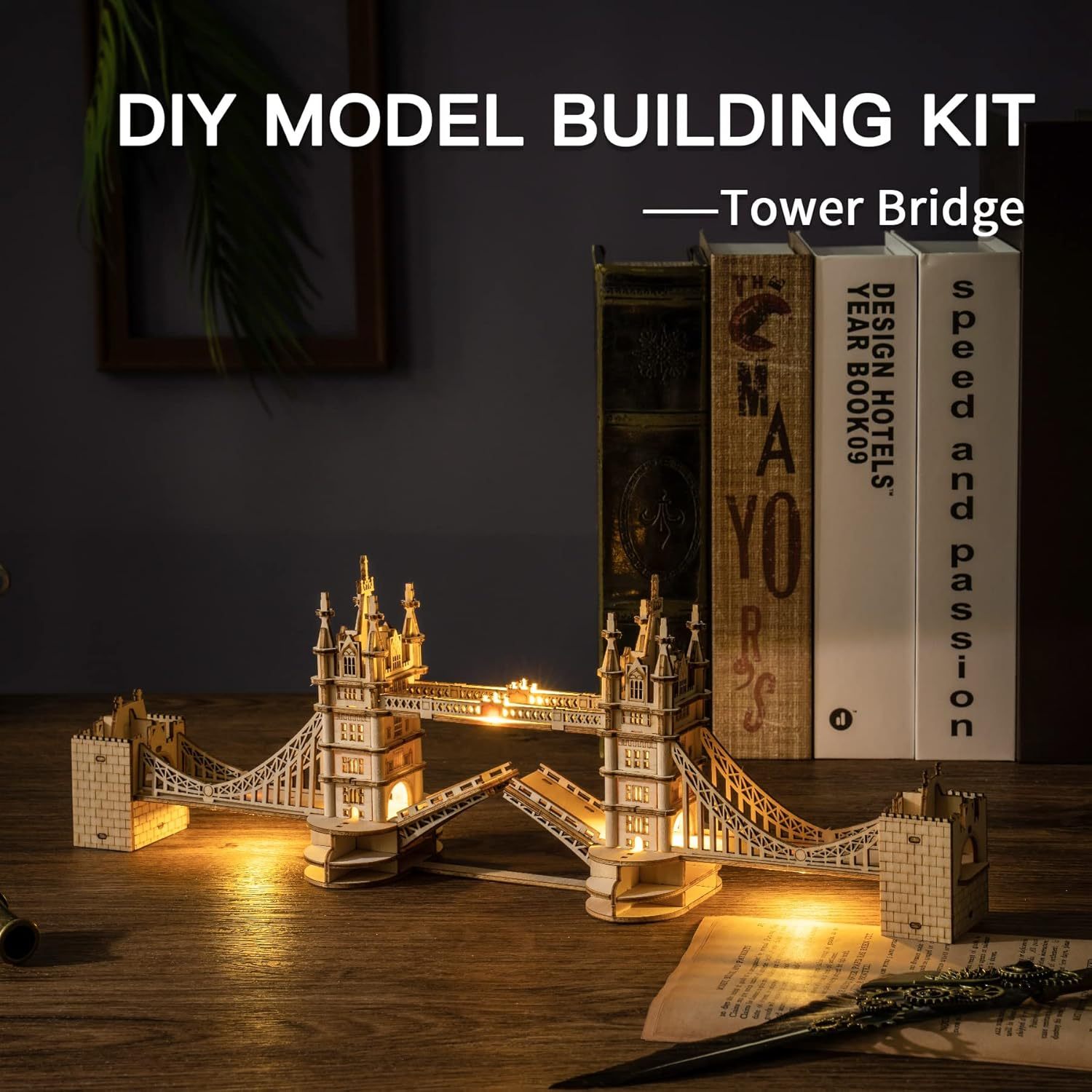 iKid Robotime 3D Wooden Puzzle London Tower Bridge Model Kit For Adults Xmas Gifts Tg412