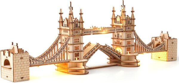 iKid Robotime 3D Wooden Puzzle London Tower Bridge Model Kit For Adults Xmas Gifts Tg412 - Image 3