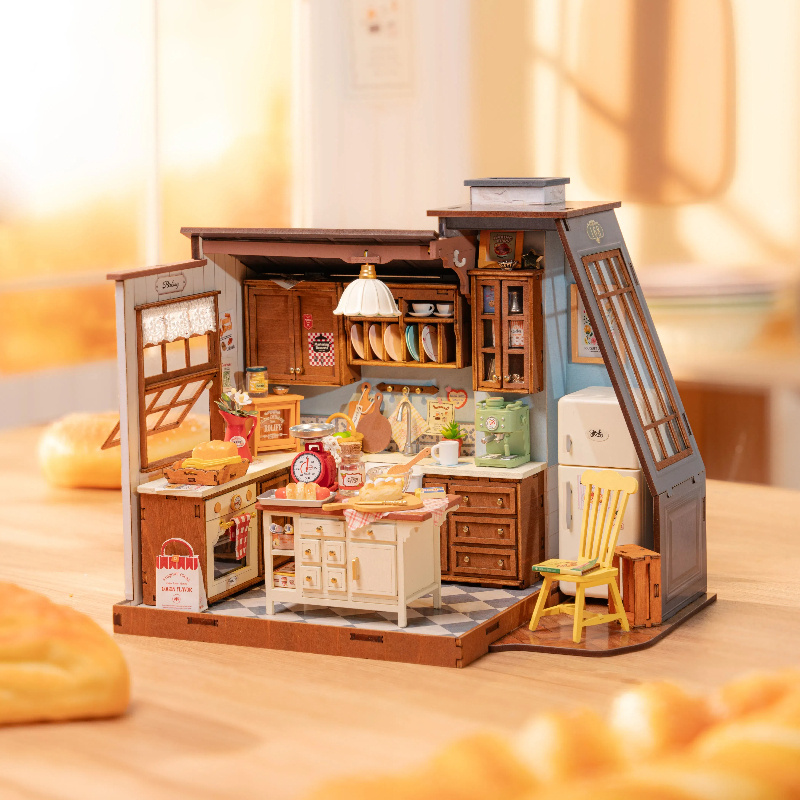 iKid Rolife Mini Dollhouse Kit – Diy 3D Puzzle Baking Kitchen &Amp; Book Nook Creative Craft For Adults Teens Miniature Model Building Unique Gift For Women