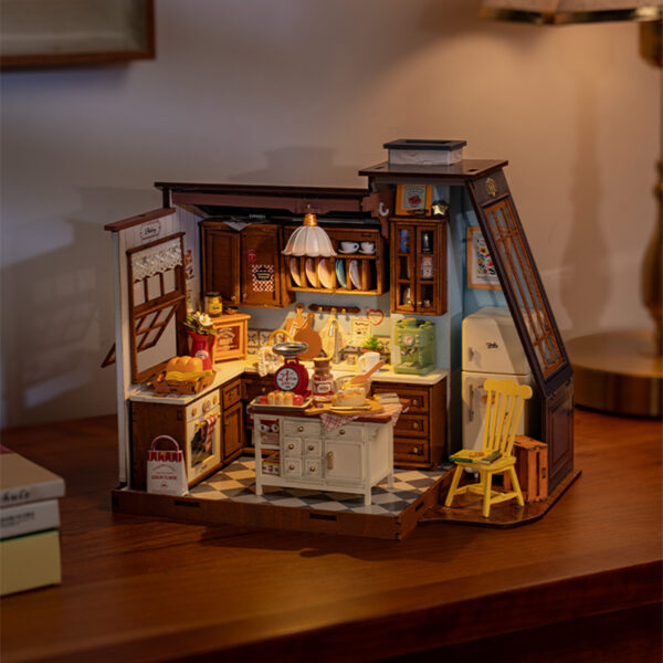 iKid Rolife Mini Dollhouse Kit - Diy 3D Puzzle Baking Kitchen &Amp; Book Nook Creative Craft For Adults Teens Miniature Model Building Unique Gift For Women - Image 3