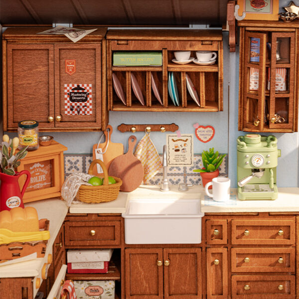 iKid Rolife Mini Dollhouse Kit - Diy 3D Puzzle Baking Kitchen &Amp; Book Nook Creative Craft For Adults Teens Miniature Model Building Unique Gift For Women - Image 4