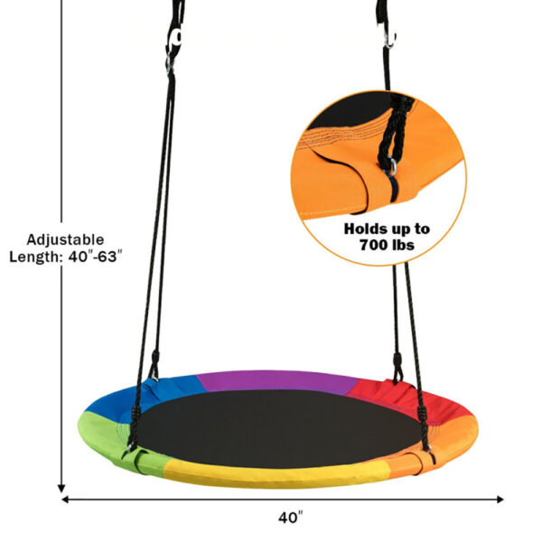 iKid 40 Inch Flying Saucer Tree Swing Outdoor Play For Kids - Image 4