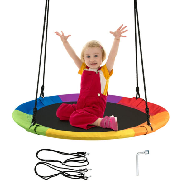 iKid 40 Inch Flying Saucer Tree Swing Outdoor Play For Kids - Image 6