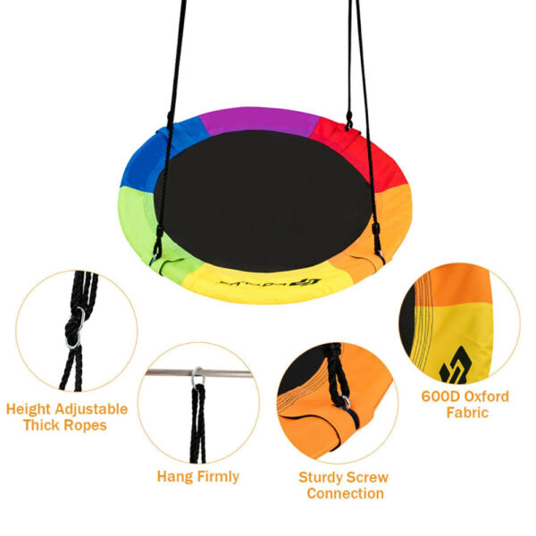 iKid 40 Inch Flying Saucer Tree Swing Outdoor Play For Kids - Image 7