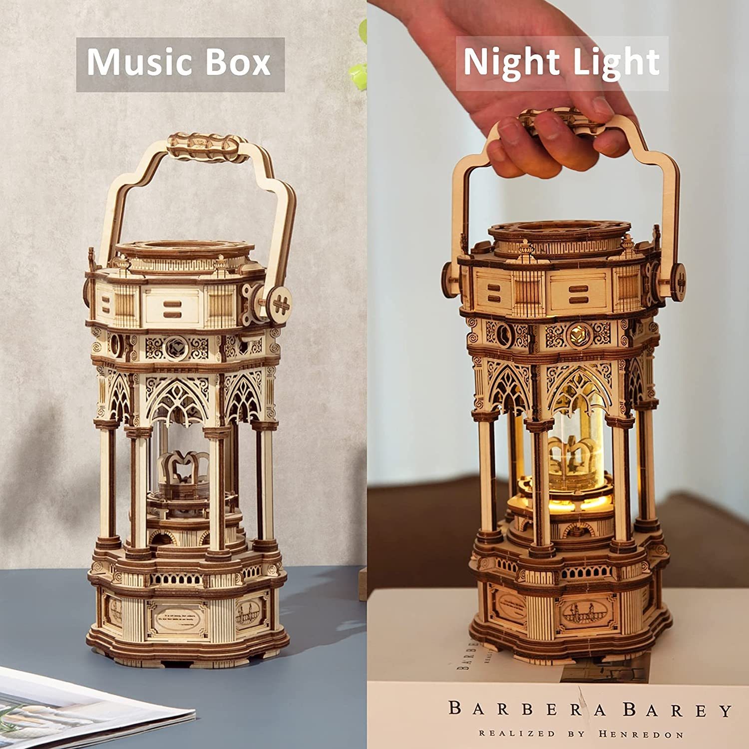 iKid Robotime Rokr 3D Wooden Puzzles Diy Musical Box Building Kit Mechanical Models To Build – Victorian Lantern