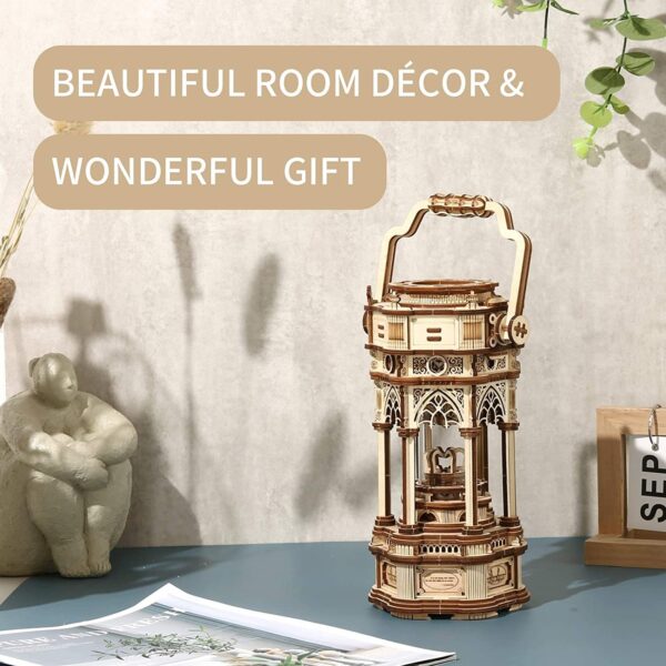 iKid Robotime Rokr 3D Wooden Puzzles Diy Musical Box Building Kit Mechanical Models To Build - Victorian Lantern - Image 4