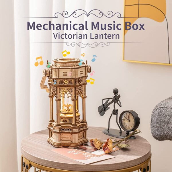 iKid Robotime Rokr 3D Wooden Puzzles Diy Musical Box Building Kit Mechanical Models To Build - Victorian Lantern - Image 5
