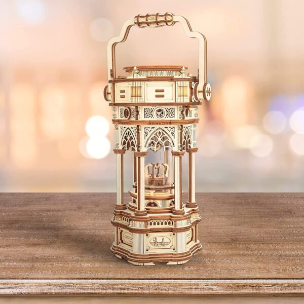 iKid Robotime Rokr 3D Wooden Puzzles Diy Musical Box Building Kit Mechanical Models To Build - Victorian Lantern - Image 10