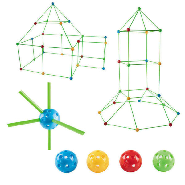 iKid 265Pcs Diy Build Your Own Den Set Children Present Tent Kids Funny Boy Girl Toys - Image 7