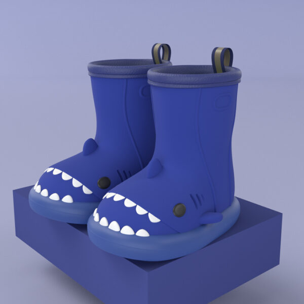 iKid Children Boys Girls Cute Cartoon Waterproof Shoes Safety Rubber Shark Slippers Kids Rain Boots - Image 7