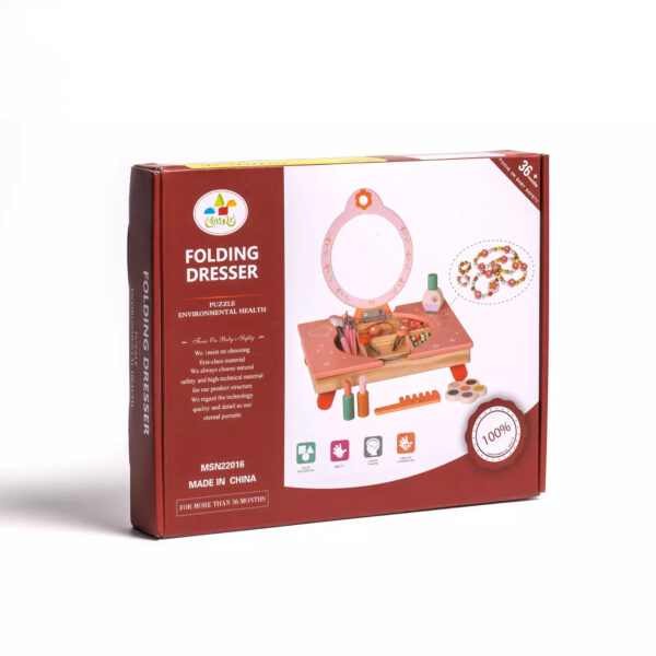 iKid Robud Wooden Cosmetic Makeup Preschool Toys Set Pretend Play Baby Gifts - Image 3