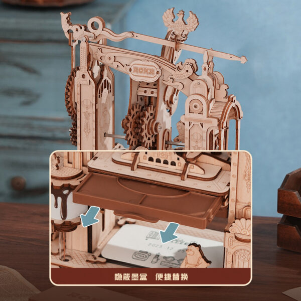 iKid Rokr 3D Wooden Puzzle Model Printing Press Mechanical Gears Teen Xmas Gift Lk602 - Image 5