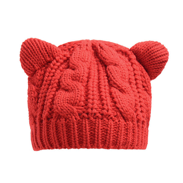 iKid Hand Made 3D Cute Knitted Cat Ear Beanie For Winter - Image 10