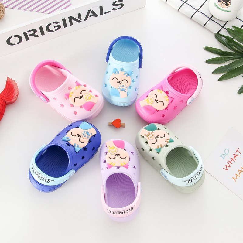 iKid Girls Soft Bottom Lucky Cat Bathroom Slip Sandals And Slippers