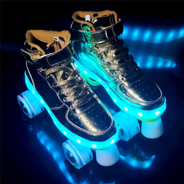 iKid Led Rechargeable Double Row Roller Skates - Image 3