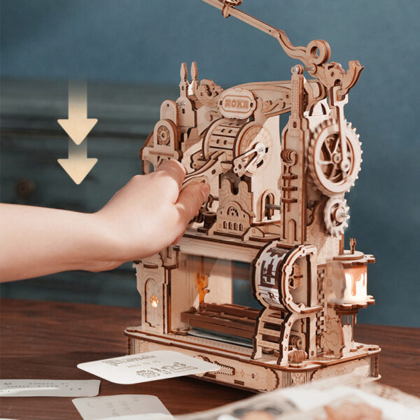 iKid Rokr 3D Wooden Puzzle Model Printing Press Mechanical Gears Teen Xmas Gift Lk602 - Image 3