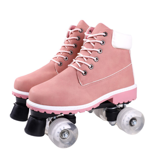iKid Double Row Skates Double Row Pulleys Four-Roller Skates Roller Skating Flashing Wheels - Image 5
