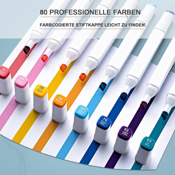 iKid 80 Farbe Acrylstifte Marker Set Permanent Pen Diy Graffiti Sketch Dual Pen - Image 9