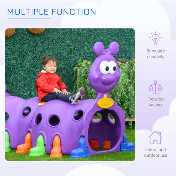 iKid 2 Sections Kids Climbing Tunnel For Indoor Outdoor Climb &Amp; Crawl Toy Play Structure For 3-6 Years Old Boys Girls Purple - Image 6