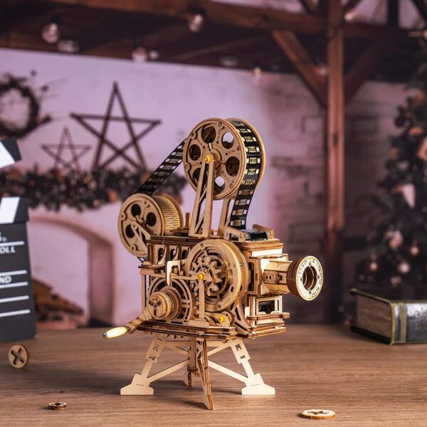 iKid Rokr 3D Wooden Puzzles Vitascope Mechanical Building Kits Movie Projector Toys - Image 3
